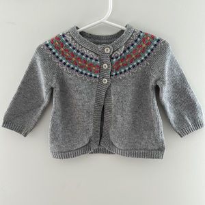 Baby Boden Cardigan Sweater in Grey Size 6-12M.